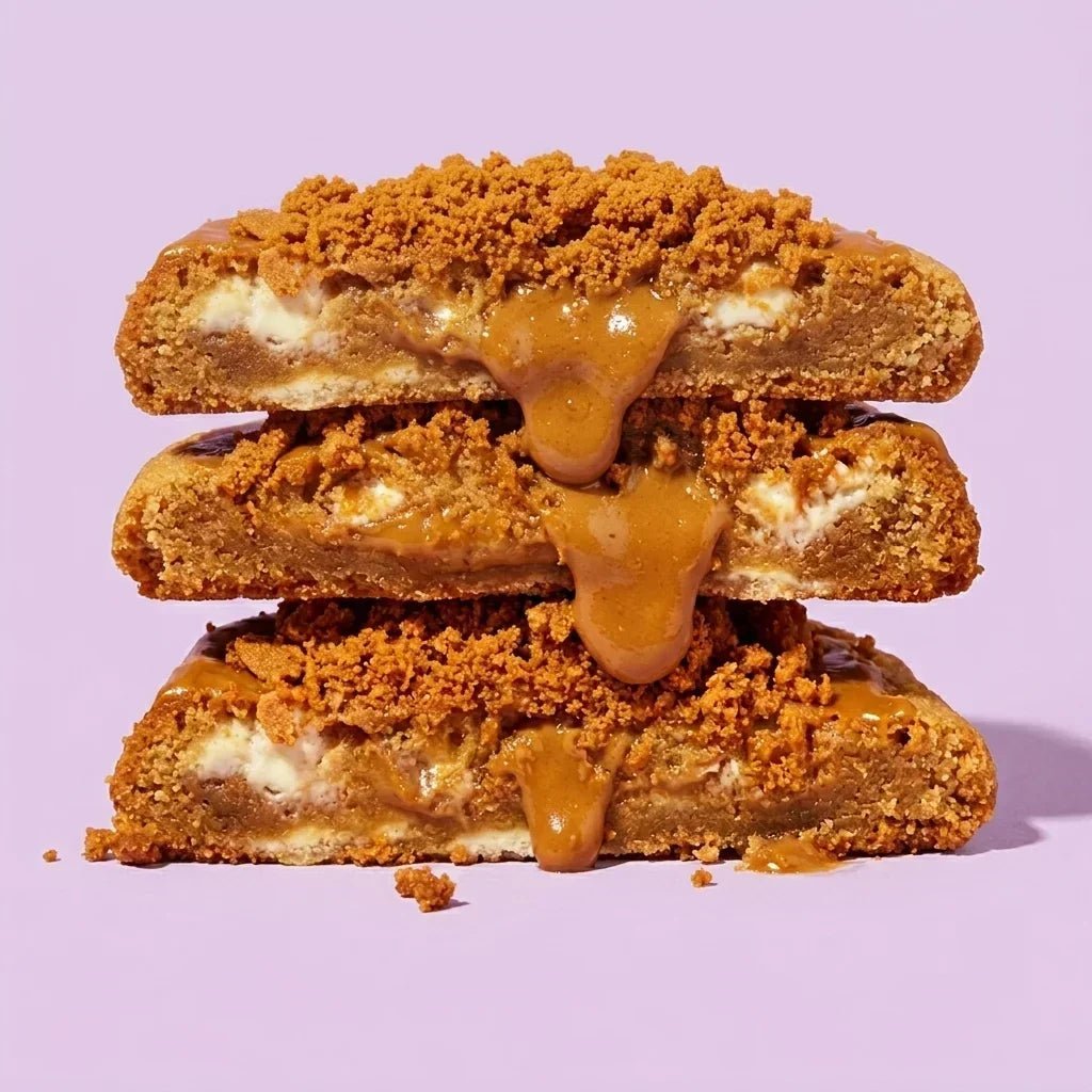 Cookie spéculoos artisanal cœur coulant pâte spéculoos chocolat blanc
