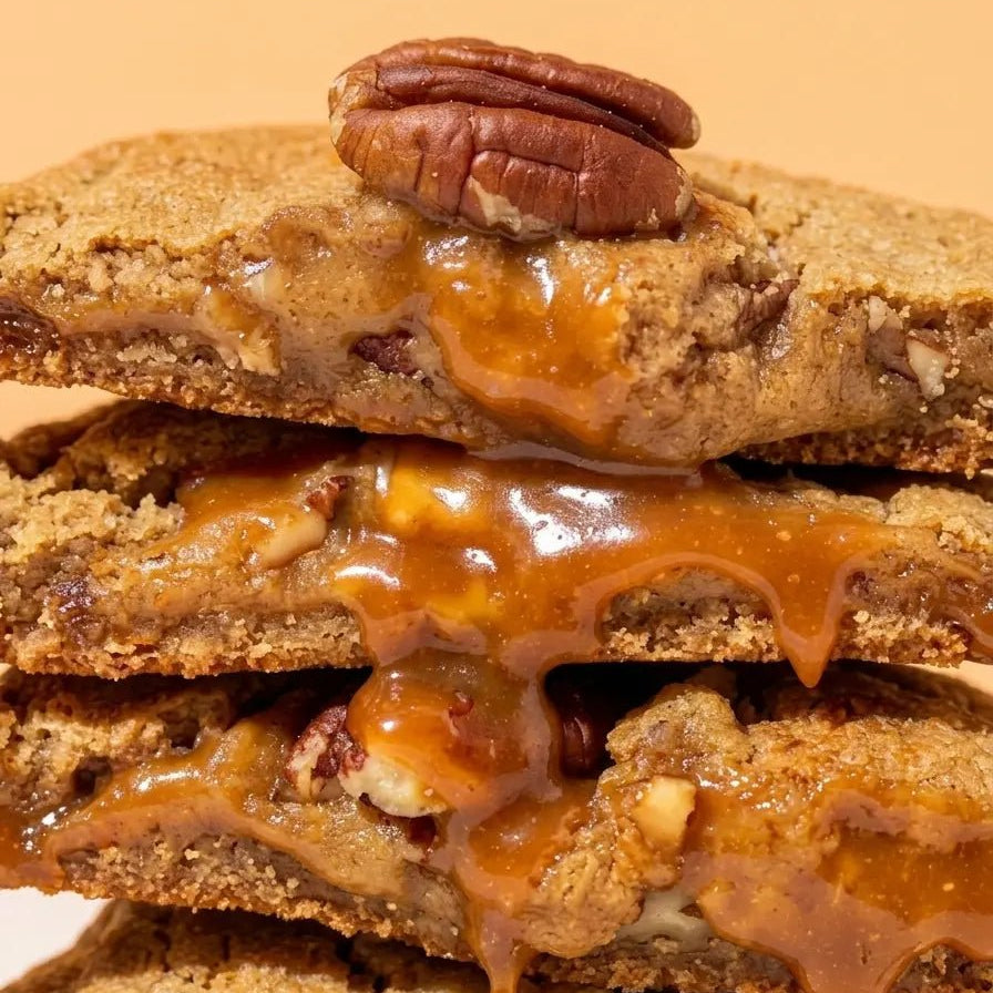 Cookie noix de pécan et caramel fait maison livré en France en 48H.