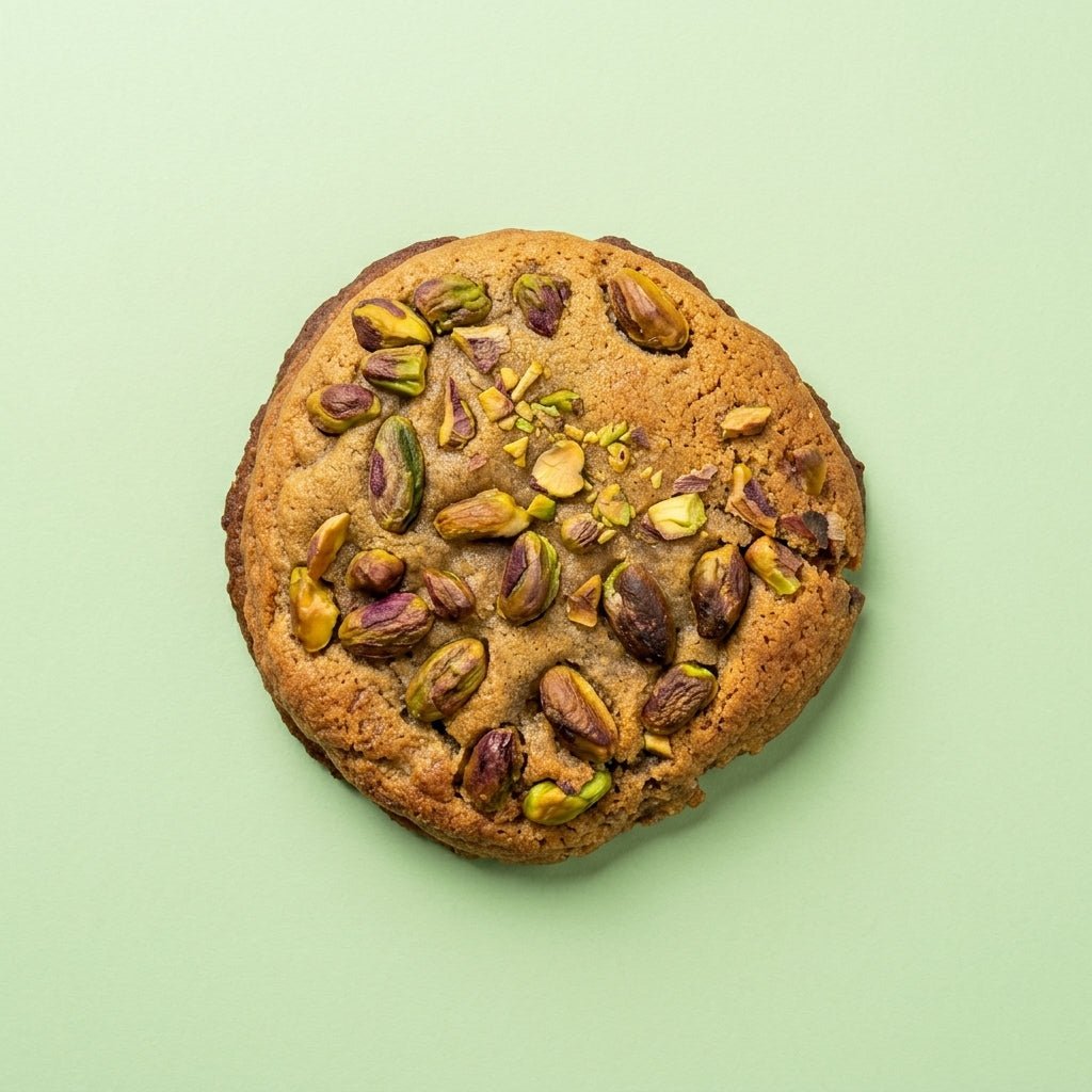 Cookie pistache et pépites de chocolat au lait fait maison livré en France en 48H.