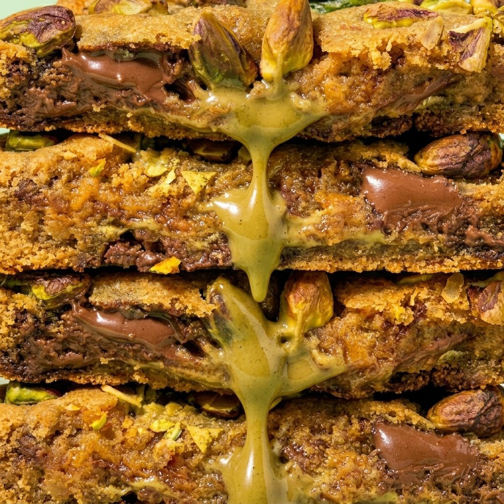 Cookie pistache et pépites de chocolat au lait fait maison livré en France en 48H.